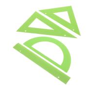 Angoily 4 Pièces Présent Rentrée Kit Règle Équerre Rapporteur en | Lignes en Relief, Marquages Tactiles Précis, Bords Lisses, Trou Central, pour e Maths et Besoins Spéciaux
