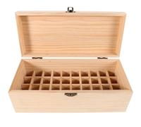 Angoily 40grilles Boîte de Rangement Huiles Essentielles Pin Compartiments Organiseur Bois pour Aromathérapie Coffret Porte-huiles Essentielles Compact pour Maison et Spa Support Pratique