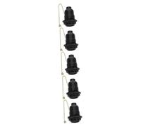 Angoily 5 Pièces Lampe de table en bakélite adaptateur de culot d'ampoule Adaptateur de douille de lampe Support de avec chaînette de tirage Base de noire avec douille E