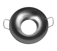 Angoily Anneau de wok en fer à fond ouvert, support de brûleur antidérapant, support de poêle en métal, support de wok coupe-vent avec double poignée, accessoire de cuisine