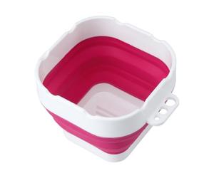 Angoily Bac à Pinceaux Pliable en Silicone Rouge pour Artistes, Porte-pinceaux Multifonction, Compact et Léger, Lavage et Mélange Peinture, Utilisation Artistique et Voyage