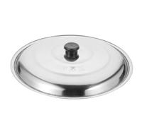 Angoily Couvercle de Poêle 35 cm - Couvercle Inox Universel pour Wok | Couvercle de Casserole Rond en Acier Inoxydable, Robuste et Multifonction avec Bouton Ergonomique Anti-Chaleur pour Cuisine