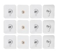 Angoily Crochet Mural Adhésif en Acrylique Largeur Clou 9,5mm 12 Pièces, Multi-usage pour Accrocher sans Percer, Derrière Armoire et Planche en Bois