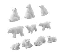 Angoily Décoration d'ours Polaire en Résine Blanc 10 Pièces Finition Soignée pour Aménagement Paysager de Jardin et Balcon Style Aléatoire