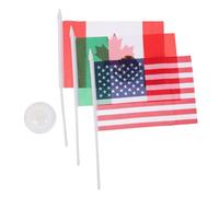 Angoily Ensemble de Drapeaux de Table Usa Canada Mexique 2026 avec Hampe Plastique et Socle, Décoration Compacte pour Bureau et Espace Scolaire Réutilisable