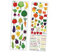 Angoily Ensemble De Stickers Muraux Alphabet Sur Le Thème Des Fruits Et Légumes