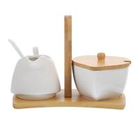 Angoily Ensemble Sucrier et Crémier Design Simple et Créatif avec Plateau en Céramique Blanc Maison ou de Pendaison de Crémaillère