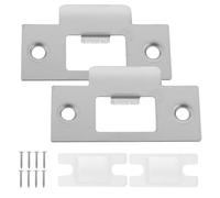 Angoily Kit de 2 Plaques de Gâche Solide et Résistantes à L'effraction en Acier Inoxydable Argenté pour Verrou de Porte Adaptées aux Portes Extérieures