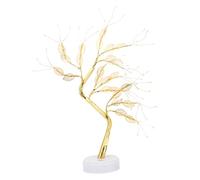 Angoily Lampe LED Arbre Décorative Miniature Veilleuse de Chambre Dorée Lampe de Bureau sans Piles Éclairage D'ambiance pour Salon et Chambre Polyvalente