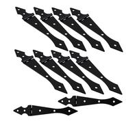 Angoily Lot de 10 Charnières de Portail de Jardin en Fer, Remplacement pour Clôture de Cour, Design Décoratif Noir, Robuste et Polyvalent