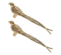 Angoily Lot de 2 Poignées de Porte Décoratives en Laiton Patiné Forme Oiseau, Poignées de Meuble pour Armoire et Tiroir, 12 Cm, Quincaillerie Vintage Cuisine et Placard