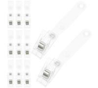 Angoily Lot de 20 Clips Porte-Badge en Métal Robuste avec Double Trou pour Cartes D'identité et Étiquettes, Pince à Badge Pratique pour Usage Professionnel Travail
