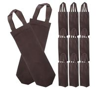 Angoily Lot de 20 Paquet Cabas pour Bouteille de Vin en Tissu Non Tissé Marron Pochette Réutilisable avec Poignée Compatible Vin Bière et Whisky pour Présents et Transport Sécurisé