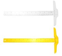 Angoily Lot de Règles en T 30 Cm Double Échelle en Plastique Transparent et Orange, Règle de Mesure Rigide Professionnelle, Outil Précis pour Dessin, Architecture et Étudiants, 2 Pièces,