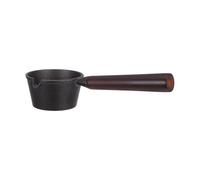 Angoily Mini Casserole en Fonte Noire avec Manche en Bois, Conductivité Thermique, Antiadhésive, pour Chauffer L'huile Lait en Boulangeries et Restaurants