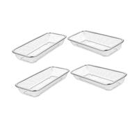 Angoily Panier à Vaisselle pour Lave-vaisselle en Acier Inoxydable Argenté, Lot de 4 Paniers Multifonctions Design en Maille Rigide et Trous Uniformes pour Rangement