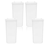 Angoily Petite Poubelle Compacte de Bureau en Plastique Blanc Couvercle, Anti-odeur, Solide, pour Bureau et Chambre à Coucher, Lot de 4 Pièces Pratiques