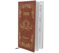 Angoily Planner Portable Organisateur Hebdomadaire et Mensuel pour Étudiants et Professionnels Carnet Agenda Anglais avec Anti-traces Agenda de Gestion du Compact Marron