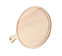 Angoily Plateau à Pizza Rond en Bois Beige Multifonction Résistant à L'usure Style Japonerie pour Servir Pizza et Desserts en Réunion Conviviale