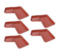 Angoily Plateau de Base pour Pot de Fleurs Oblong Rouge 10pcs en Plastique