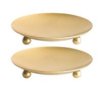 Angoily Plateau Décoratif en Fer Doré 2 Pièces Résistant Haute Température pour Décoration de Table Mariage et Rangement Bougies Élégant et Moderne