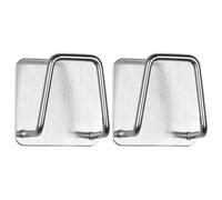 Angoily Porte-éponges Adhésif en Acier Inoxydable Argenté, 2pcs Support Éponge pour Évier, Installation Facile et Utilisation Polyvalente Cuisine ou Salle de Bain