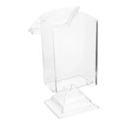 Angoily Présentoir Distributeur Transparent pour Disques de Coton Surélevé, Boîte de Rangement Anti-poussière Compacte en Plastique, Organisateur Cosmétique pour Salle de Bain