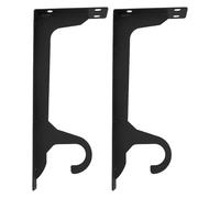 Angoily Support pour Tringle de Placard Mural avec Crochets Support Étagère Robuste pour Penderie Cuisine et Rangement Porte-rail Noir Lot