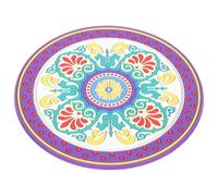 Angoily Tapis de Bol Sonore Motif Floral Délicat pour en Pvc Pourpre Coussinet Portable et Décoratif pour Amis Croyants en Bouddhisme