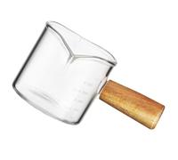 Angoily Tasse à Expresso en Verre Poignée en Bois, Capacité 100ml, Bec Verseur Unique, Facile à Utiliser, pour Restaurant et Hôtel
