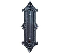 Angoily Thermomètre D’Ambiance en Fonte Noir pour Usage Extérieur et Intérieur Décoration Murale Europeenne Classique Précision Fiable