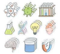 ANGOLIO Notes adhésives scientifiques amusantes - Cadeau de printemps de Pâques 30P mignons Blocs-notes Tube à essai Cœur Ampoule Motif Potion Essentiels Cadeaux pour enseignants étudiants Papeterie