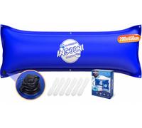 Angooni Coussin d'hivernage Piscine XXL 200x450 cm Bleu | Coussin d'air pour couverture piscine, PVC 0,4 mm résistant au froid, double couture renforcée, valve Boston double et cordes