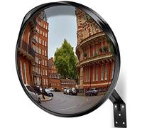 Angooni Miroir de circulation convexe, miroir de sécurité 30/40/45 cm, miroir convexe pour garage et allée, aide au stationnement, angle de vision grand angle réglable