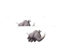 Angry Rhino Drapeau semi-circulaire léger pour décoration de fête