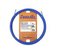 Anguila Guide-câble renforcé en fibre de verre + propylène - Pinces interchangeables - Bleu - Diamètre 3 mm - 30 mètres