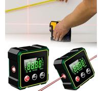 Angulaire numérique magnétique 2 en 1 avec laser électronique, jauge d'angle magnétique rechargeable à 4 côtés, inclinomètre rapporteur avec rétroéclairage LCD