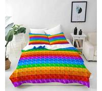 ANHOPE Parure de Lit 140x200 cm avec 1 Taies d'oreiller 65x65 cm Coloré Rainbow Balle Jeux Housse de Couette avec Fermeture Éclair Doux Microfibre Literie Toutes Saisons