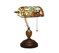 ANIFM Vitrail Baroque banquier Bureau Style Tiffany banquier Lampe de Table lumière européenne rétro créative Lampe de Table pour Chambre Chevet Bureau Bar Salle de Mariage café Armoire d'angle
