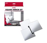 Anika 60340 Lot de 3 miroirs carrés autocollants de 20 cm, polyvalents et fonctionnels, faciles à installer, élégants et modernes (l'emballage peut varier)