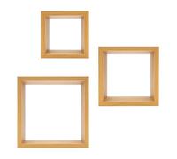 Anika Lot de 3 étagères flottantes en forme de cube, grandes, moyennes, petites (chêne)