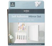 Anika Lot de 3 miroirs carrés Auto-adhésifs 15 cm, Polyvalents et Fonctionnels, faciles à Installer, élégants et Modernes - 60960