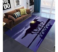 Animal 3D Cheval Tapis De Salon Grande Neiger Désert Lune Cheval Tapis De Chambre D'enfant Antidérapant Tapis Pour Couloir De Cuisine Tapis De Bain Paillasson Gameing Rug (Gris Foncé,100x150 cm)