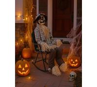 Animatronic épouvantail sur rocking-chair 120 cm -