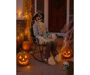 Animatronic épouvantail sur rocking-chair 120 cm -