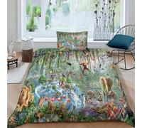 Animaux de la savane africaine Qualité Couvre Lit Personnes Couverture Courtepointe,Boutis Couvre-lit Matelassé En Microfibre,Dessus De Lits Et Couvre Lits De Luxe En 2 Pièces Single（135x200cm）