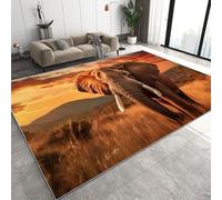 Animaux Forêt Tapis 120x170 cm Coucher De Soleil éléphants Doux Poil Court Tapis Salon Lavable Flanelle Rug pour Salon Q-234