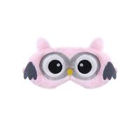 Animaux Masque De Sommeil Femme Enfant Fille Peluche Soie 3d Moelleux Masque De Nuit Occultant Mignon Masque Pour Les Yeux Pour Dormir Voyage Sieste Chouette-Rose