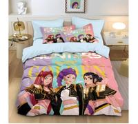 Anime Housse de Couette Motif Idole KPop Parure de lit 140x200cm en Polyester avec Housse de Couette et taie d'oreiller 65x65cm-J8