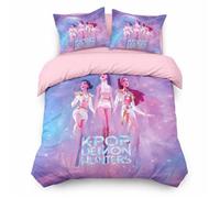 Anime Housse de Couette Motif Idole KPop Parure de lit 240x220cm en Polyester avec Housse de Couette et taie d'oreiller 50x75cm-n12